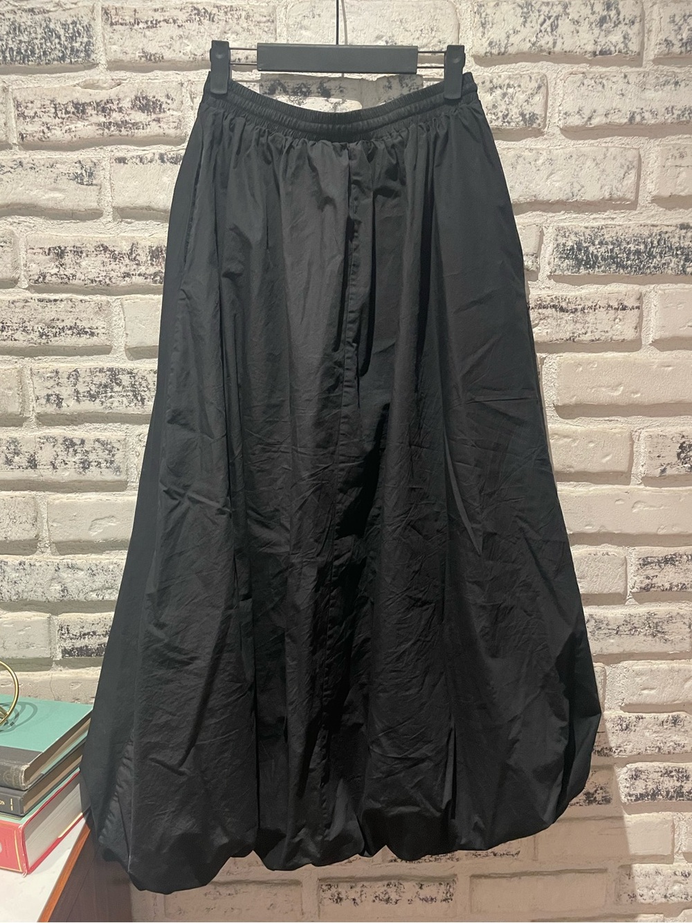 4Sienna Black Poplin Bubble Maxi Skirt